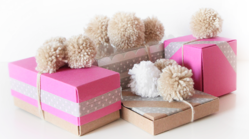 10 cintas de regalo con pompones para regalos, lazos de Navidad, coronas de  Navidad, cinta de boda, regalos rosados, cinta de envoltura de regalo