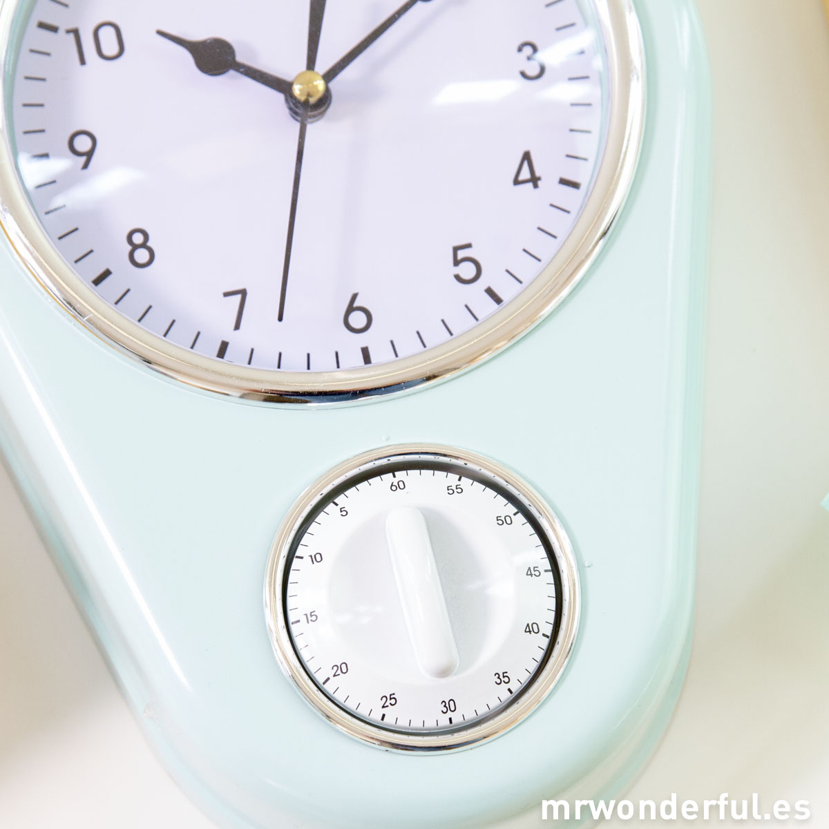 Mr.Wonderful reloj de cocina azul con temporizador