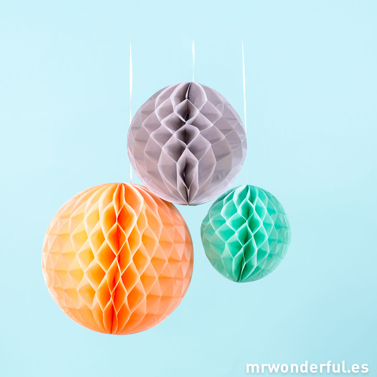 Mr.Wonderful set de 3 globos de papel Silk