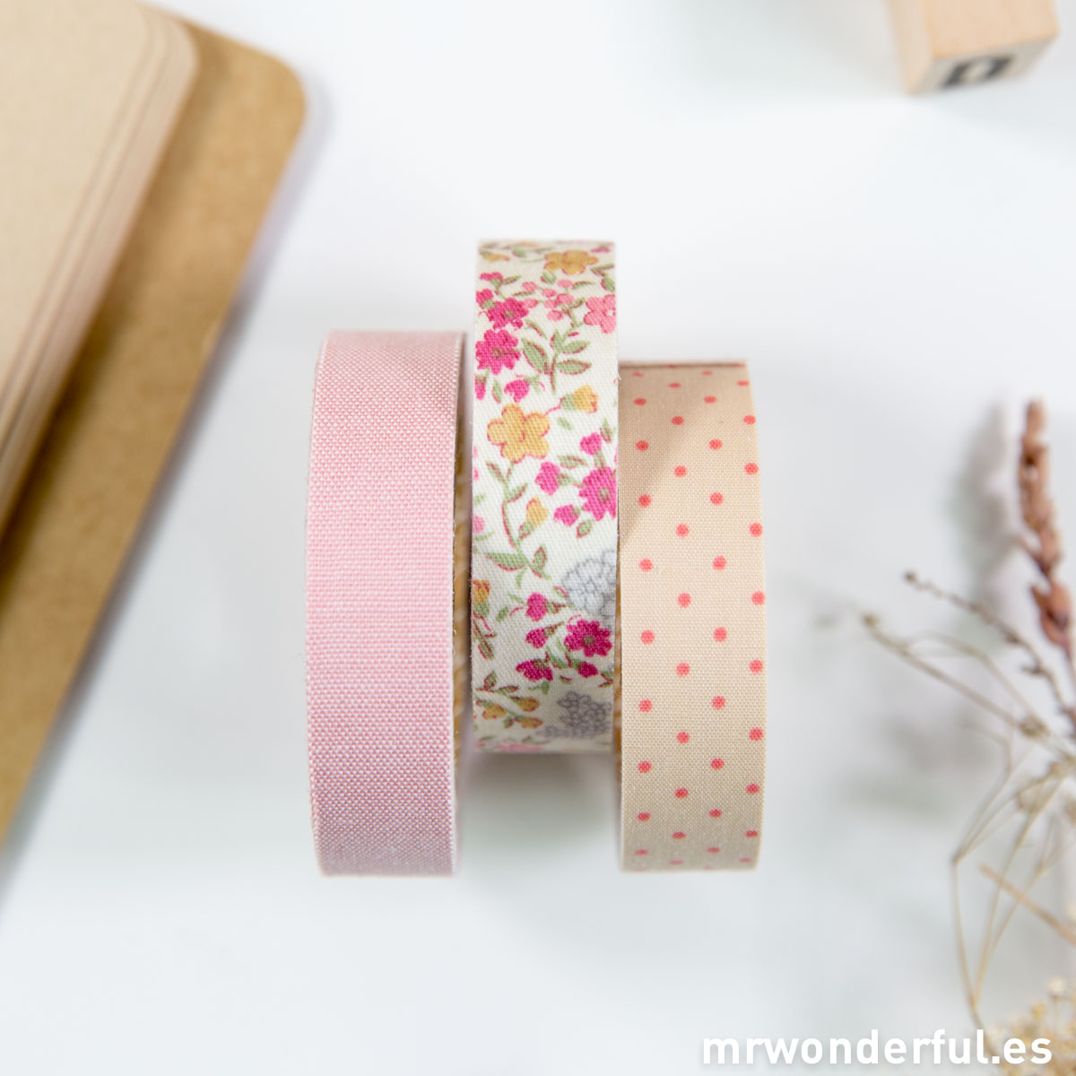 Mr.Wonderful washi tape tela adhesiva pink