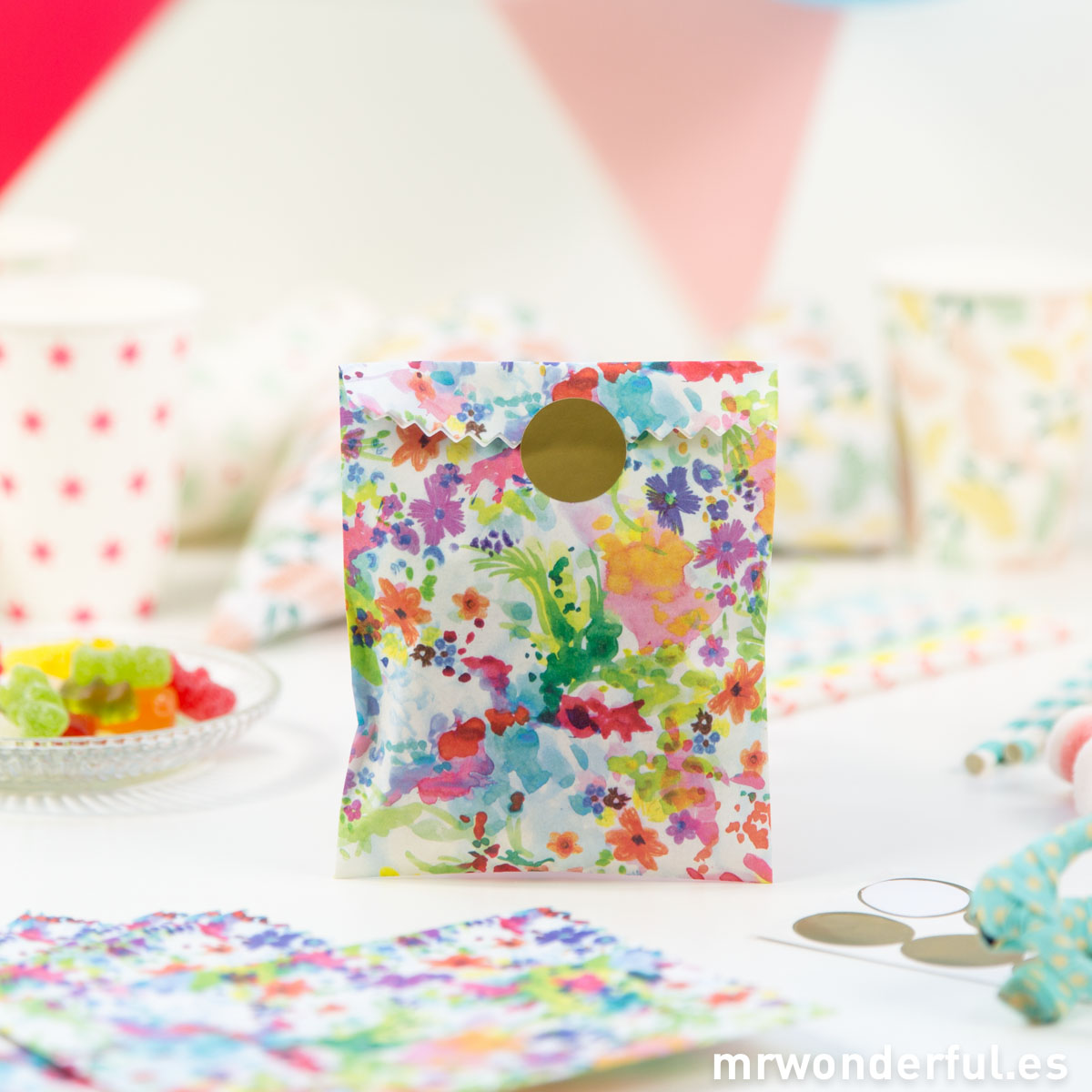 Mr.Wonderful bolsas de papel estampado floral
