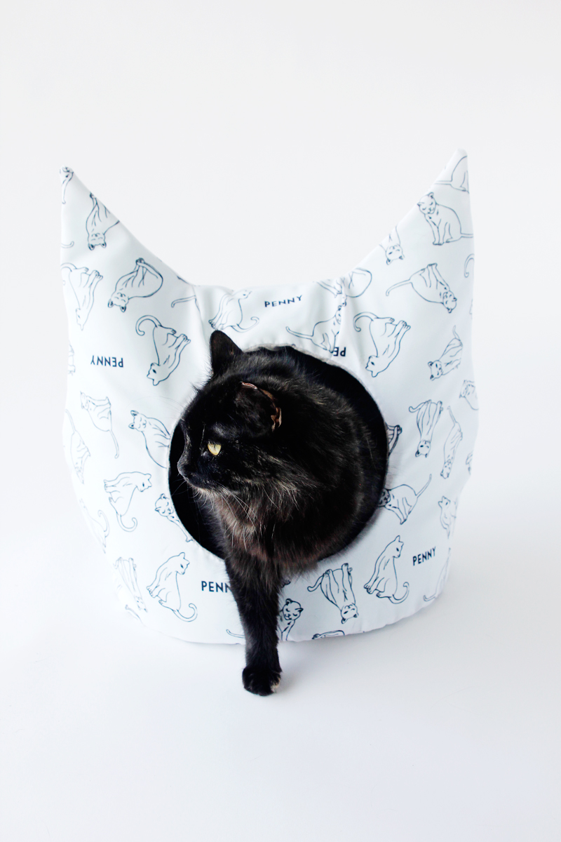 DIY-cat-bed-with-personalized-fabric
