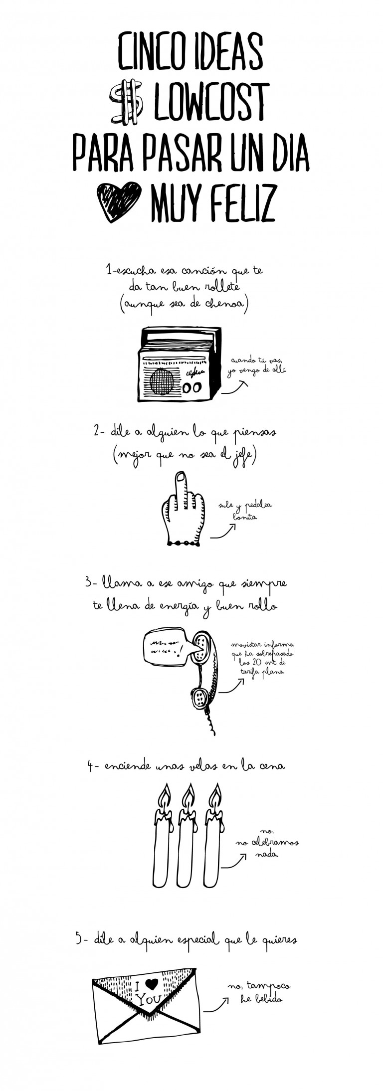 ¿Quieres que tú día sea más feliz? Os doy 5 ideas lowcost.