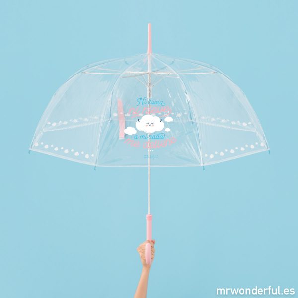 Paraguas grande estampado transparente de Mr. Wonderful