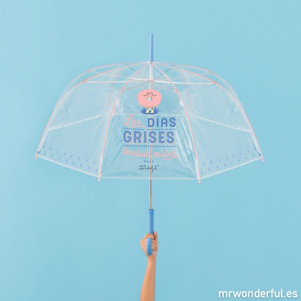 Paraguas transparente con estampado de rosquilla de Mr. Wonderful