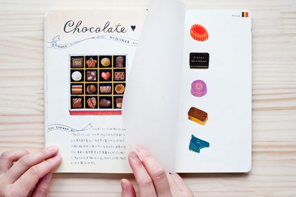 Ilustración de chocolates belgas de Yoshie Kondo
