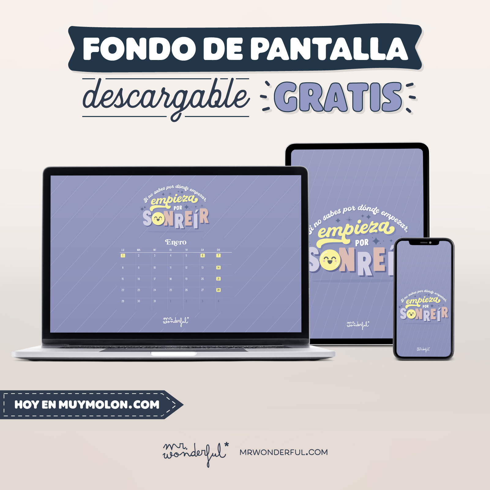 UN EXITAZO DIARIO EN ESTE NUEVO AÑO CON EL DESCARGABLE GRATIS DE MR. WONDERFUL DE ENERO