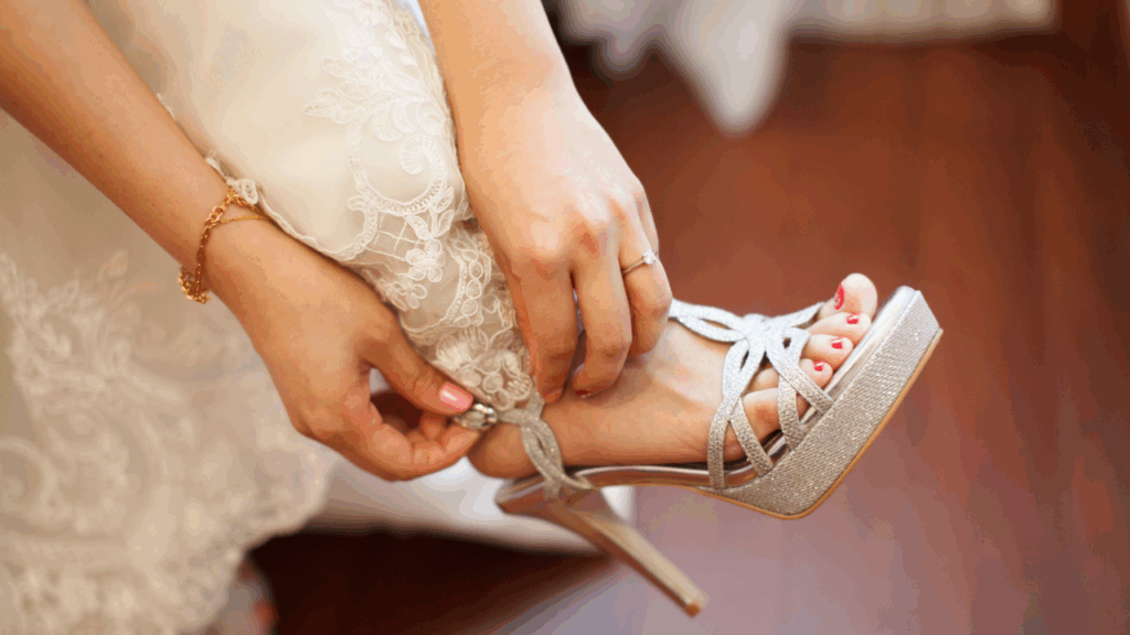 con tacones bien bonicos al altar