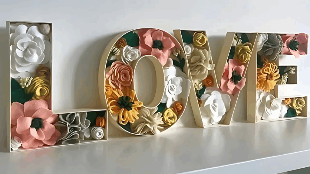 diy letras flores mucho arte